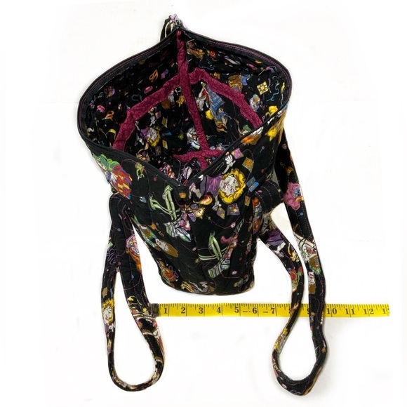 Cat Theme Tote Bag Hand Made Quilted Large Long Shoulder Strap Black Multicolor - Picture 8 of 10
